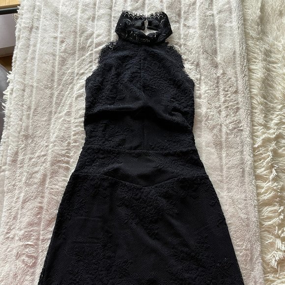 Intimately By Free People | Black Halter Lace Backless Dress - Picture 1 of 5